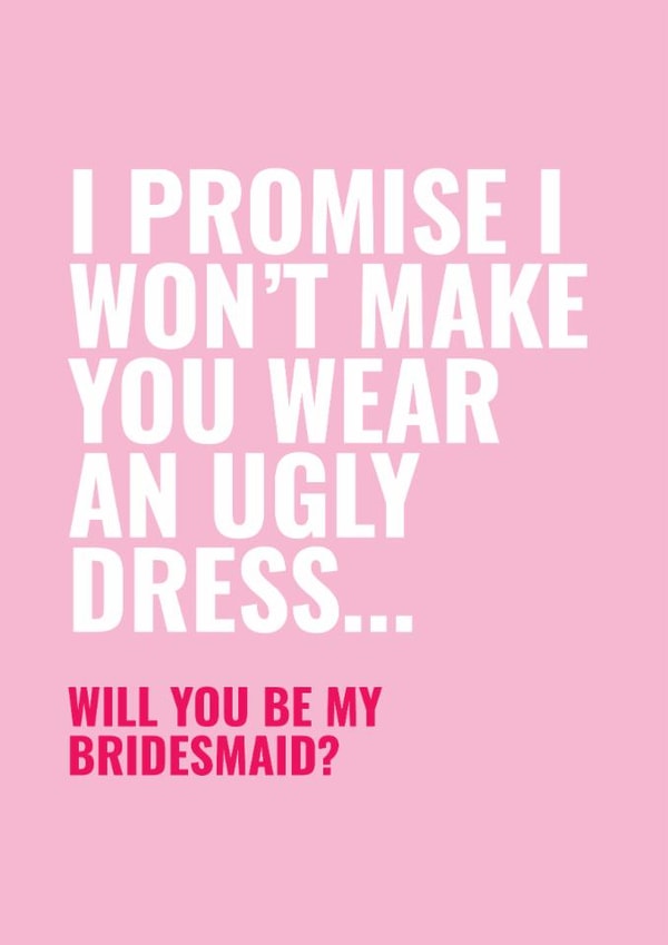 Fun Wedding Card - Will You Be My Bridesmaid? - Ugly Dress created by Blush & Blossom