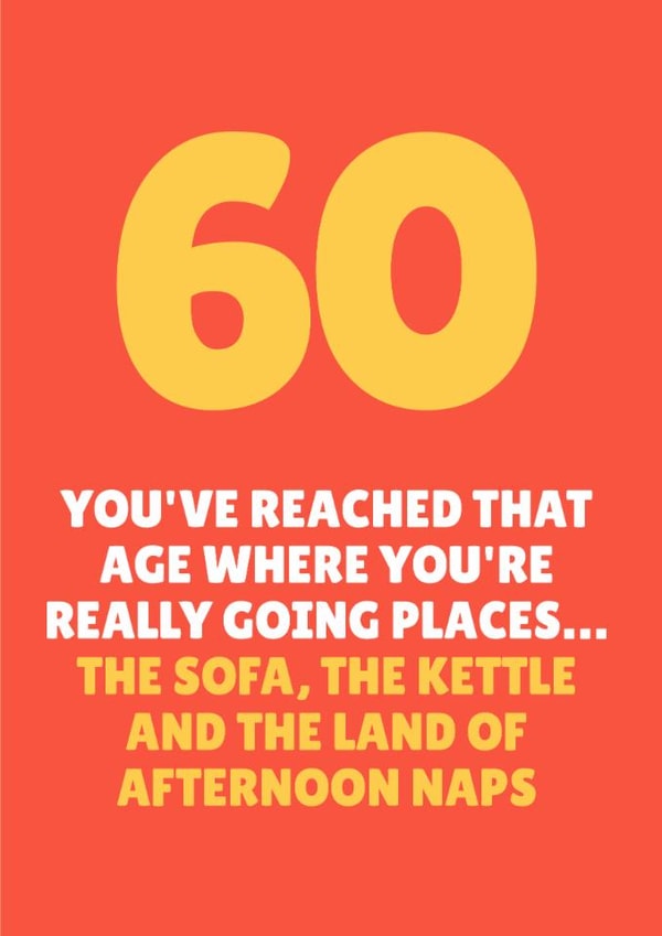 Funny Birthday Card - 60th - Going Places created by Blush & Blossom 