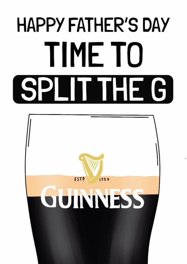 Fun Father's Day Card - Split The G - Guinness created by Aussie Studios
