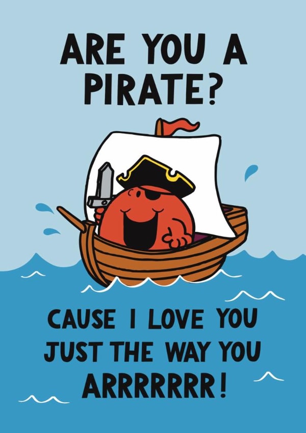 Funny Valentine's Day Card - Pirate created by Mr. Men