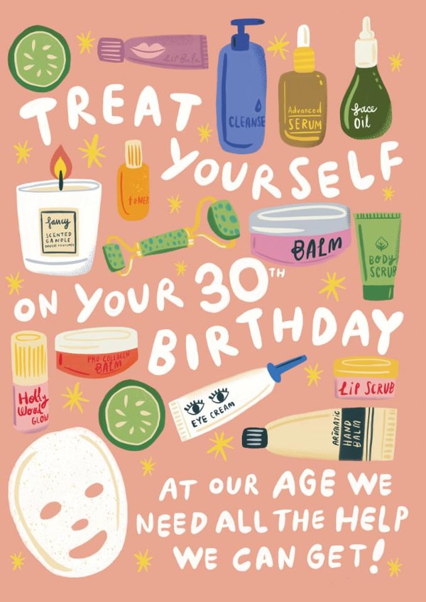 Fun 30th Birthday Card - For Her - Beauty Products created by @AimeeStevens.Design