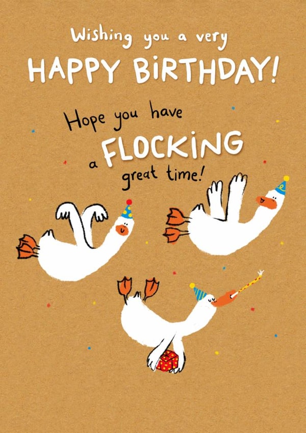 Cute Birthday Card - Ducks - Have A Flocking Great Time! created by Hew Ma