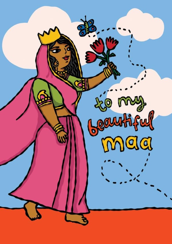Cute Mother's Day Card - Beautiful Maa created by The Playful Indian