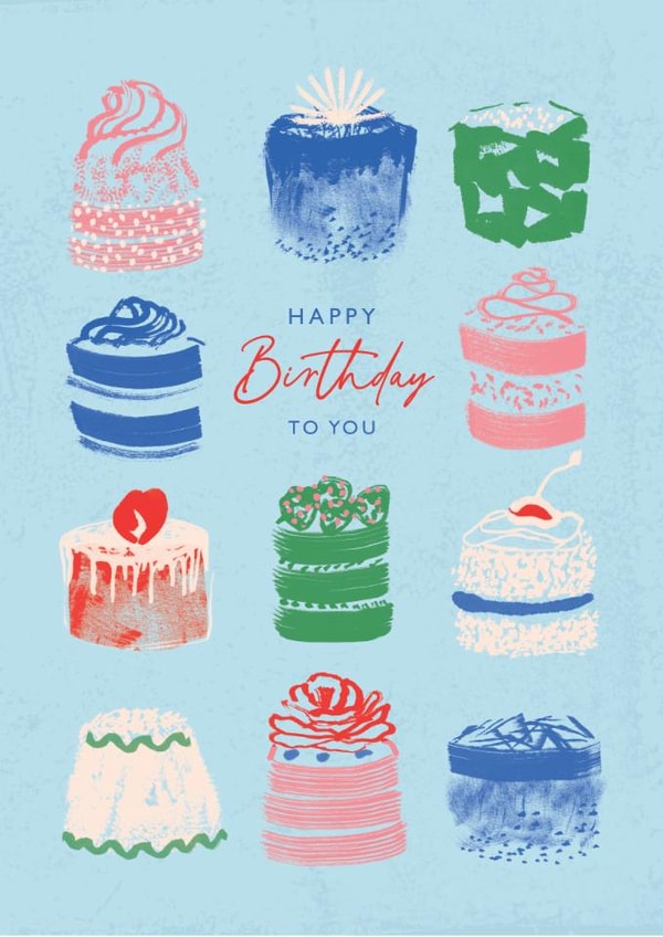 Classic Birthday Card - For Her - Patterned Cakes created by Rebecca Prinn