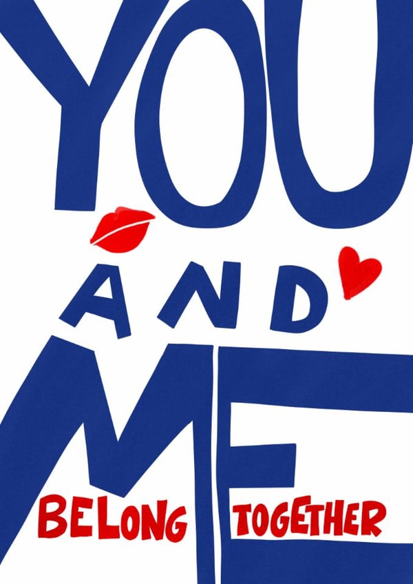 Bold Anniversary Card – Valentines Day – You & Me Belong Together created by Kasia Cards
