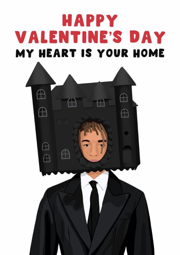 Funny Valentine's Day Card - My Heart Is Your Home - Jaden Smith created by Pink Peach Cards