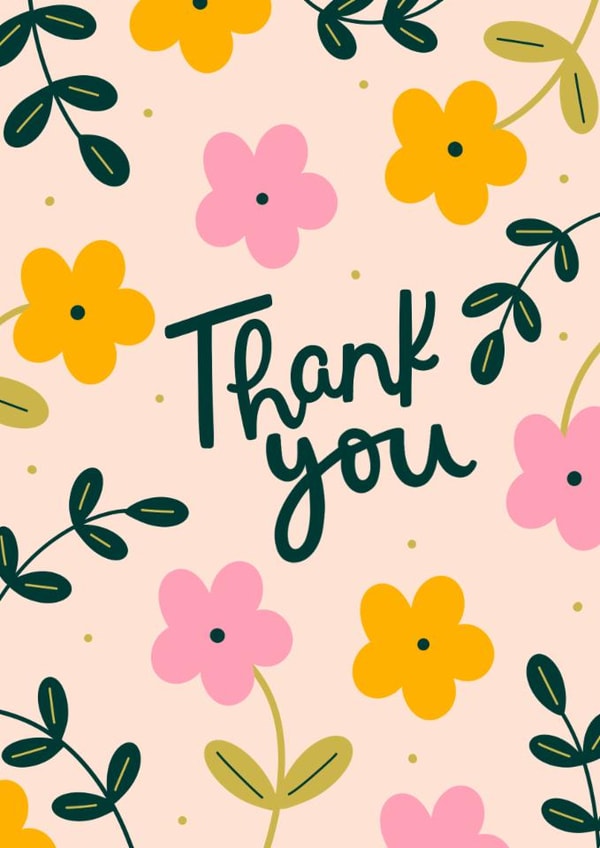 Pretty Thank You Card - Pink Florals created by Abbie Imagine