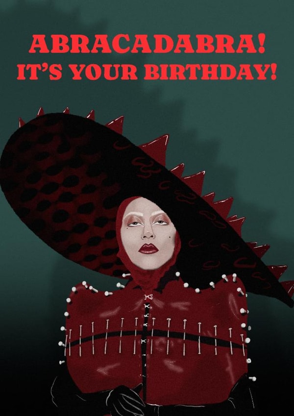 Fun Birthday Card - Lady Gaga - Abracadabra created by The Queer Store