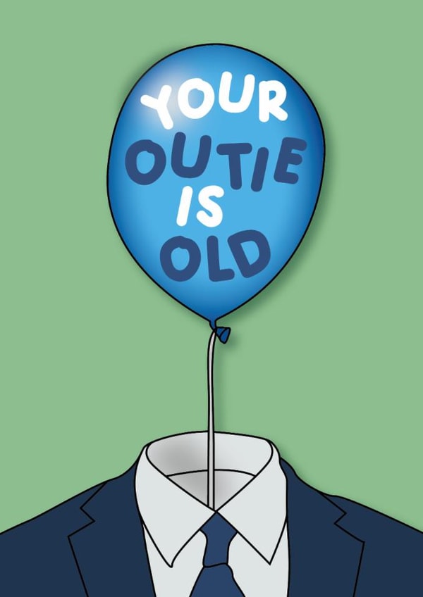 Funny Birthday Card - Your Outie Is Old - Severance created by Emily Parry