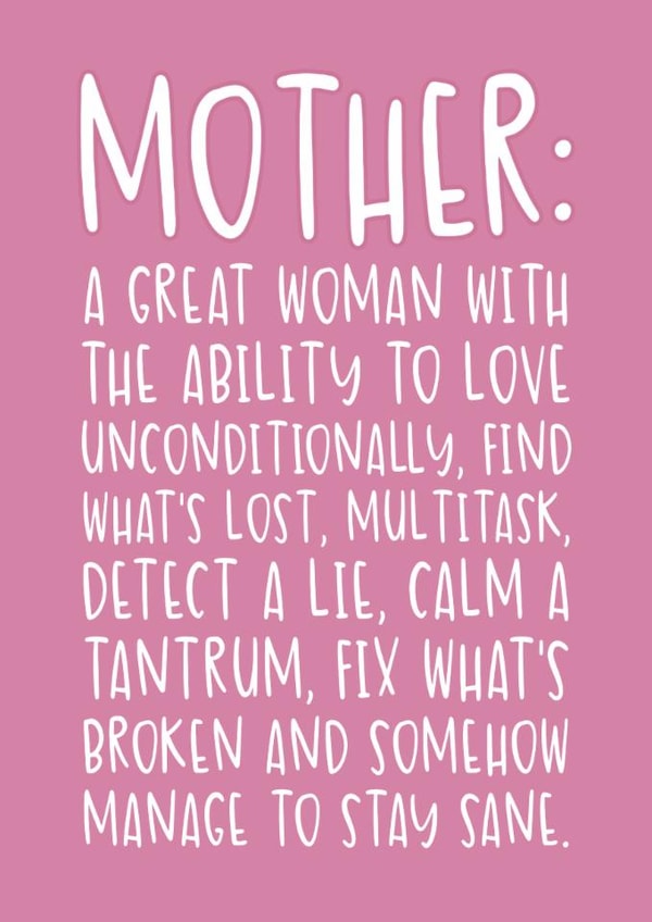 Funny Mother's Day Card - Mother Definition created by Brogan Thomas
