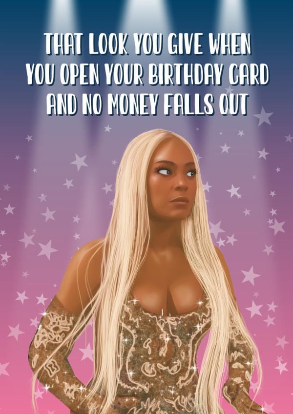 Funny Birthday Card - Shocked Beyonce - Grammy Awards created by Atwood & Atwood