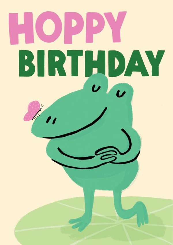 Cute Birthday Card - Frog - Hoppy Birthday created by Lisa Greener