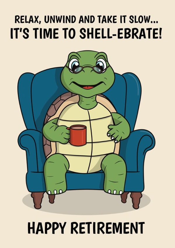 Cute Retirement Card - Tortoise created by @Cupsie's Creations