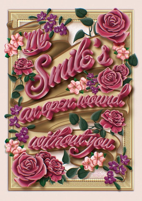 Decorative Floral Emo Valentines Card created by Sally King