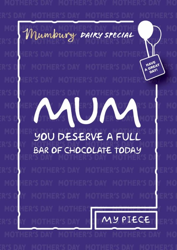 Cute Mother's Day Card - Cadbury Chocolate created by Cards from Designers