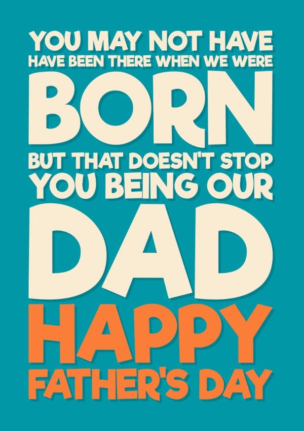 Funny Father’s Day Card - For Step-Dad - From Us created by Blind Faith