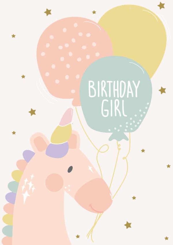 Birthday Girl Unicorn Card created by Boris and the Bean
