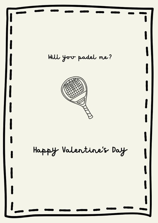 Fun Valentine's Day card for padel fans - Will you padel me? created by Tainted Genie