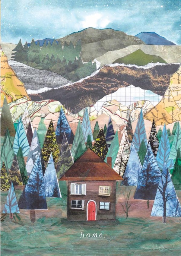 Arty New Home Card - Woodland Cabin created by Greyling Post