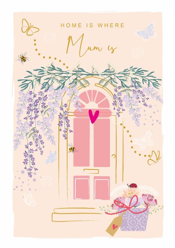 Pretty Mother's Day Card - Home Is Where Mum Is - Flowers created by SABIVO Design by Sabina