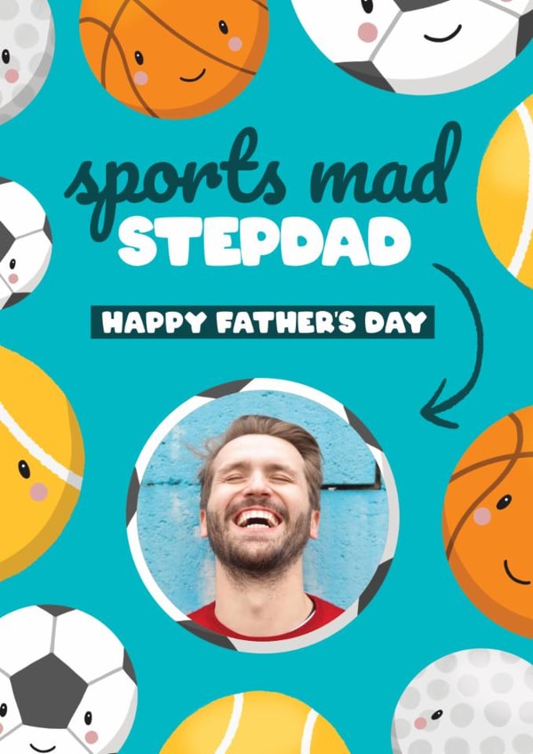Cute Father's Day Card - Sports Mad Stepdad created by Bev O'Connor || @oconnordesign