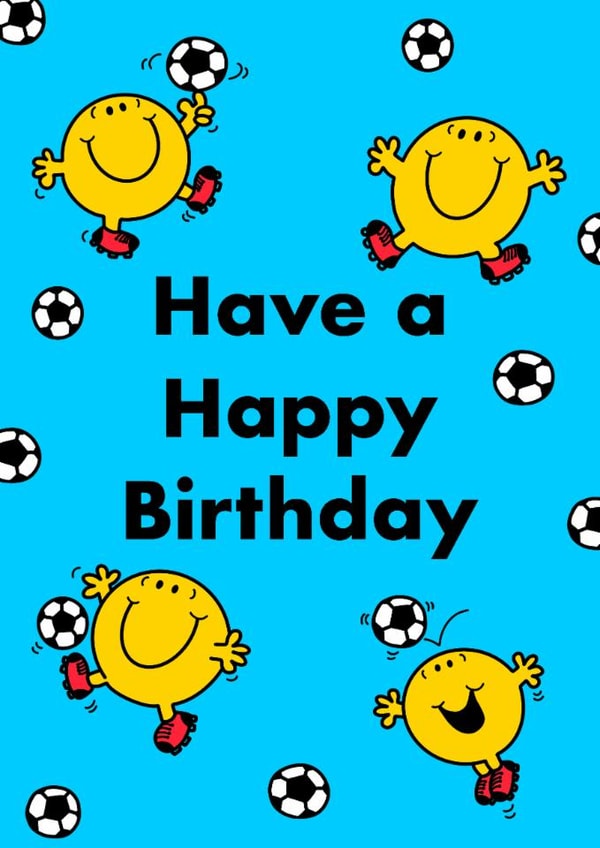 Cute Birthday Card - Mr. Men - Football created by Mr. Men