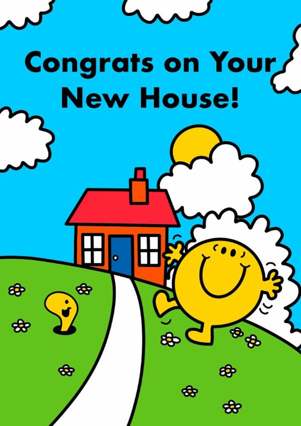 Cute New Home Card - Mr. Men - Mr. Happy created by Mr. Men