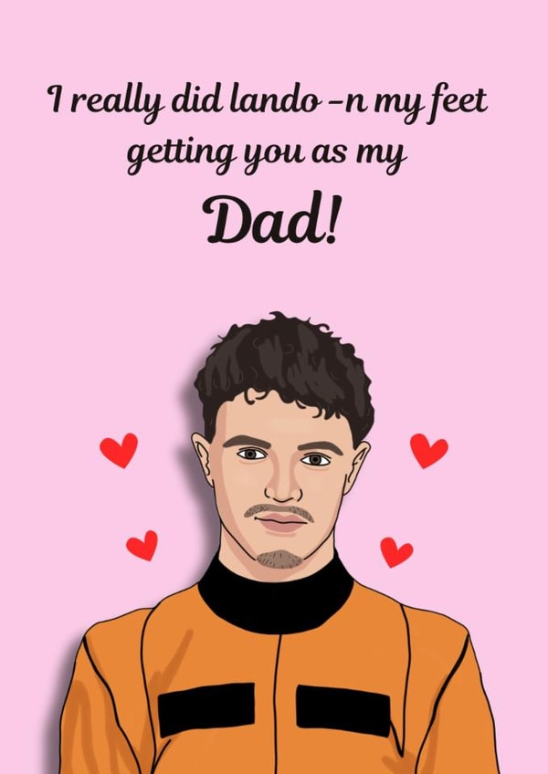Punny Father's Day Card - Lando Norris - Pun created by Original Fox Cards