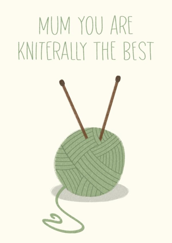 Mothers day, knitting, pun, love for mum created by Mim’s cards