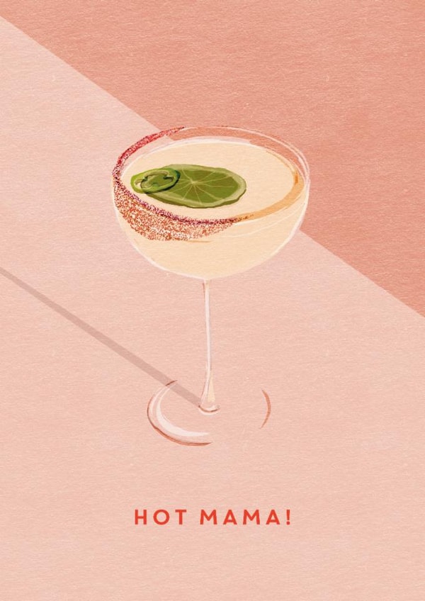 Pretty Mother's Day Card - Hot Mama - Spicy Margarita created by @doublepea_designs
