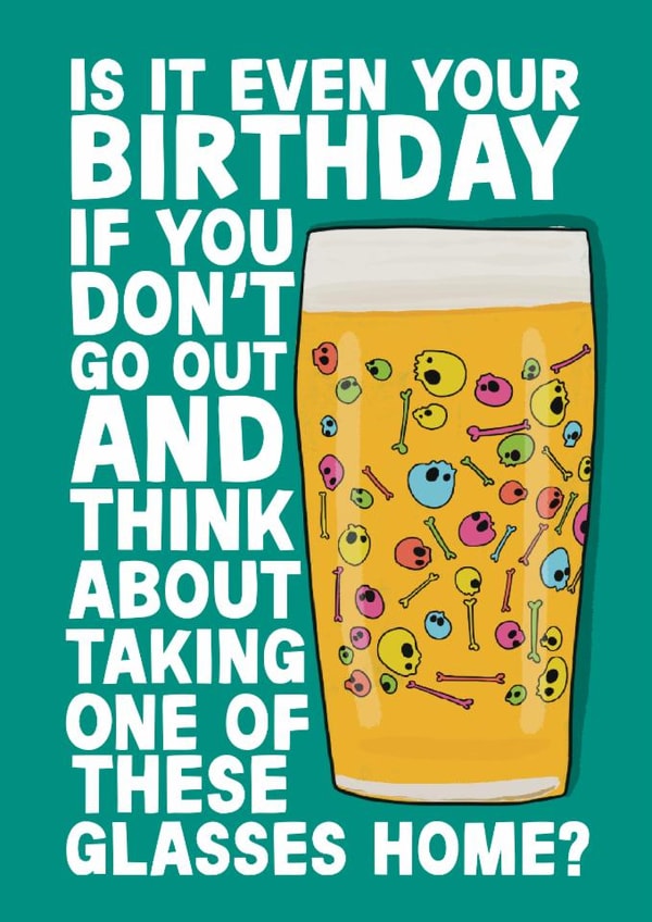 Funny Birthday Card - Neck Oil Beer created by Pickled Prints