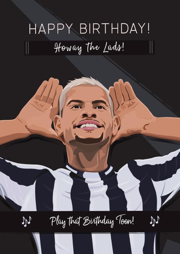 Fun Birthday Card - Bruno Guimaraes - Newcastle United - Toon Army created by Helen Rodgers