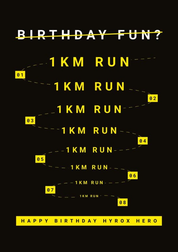 Fun Birthday Card - For Hyrox Hero - Running created by Digital Waves
