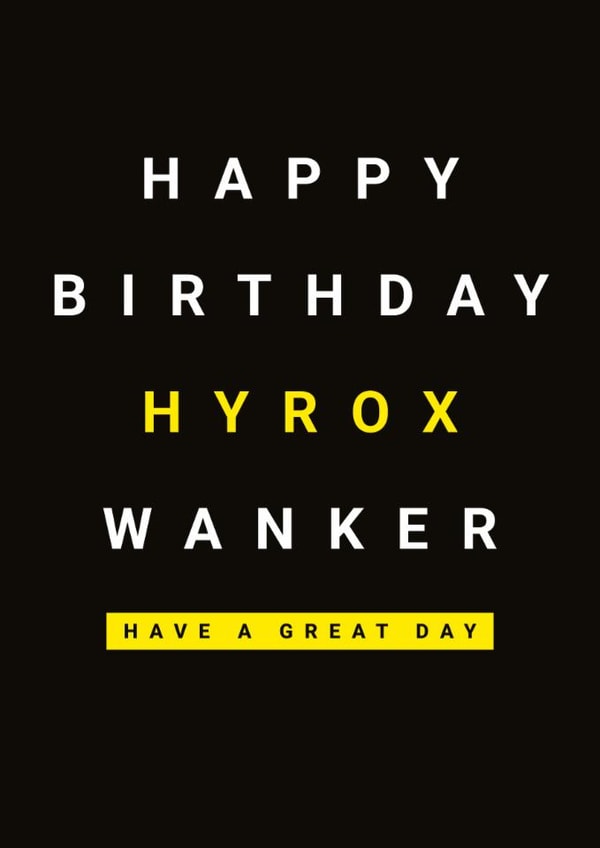 Rude Birthday Card - Hyrox - Fitness created by Digital Waves