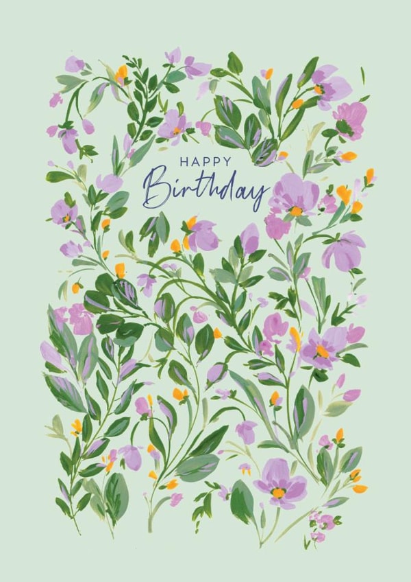 Classic Birthday Card - For Her - Purple Flowers created by Rebecca Prinn