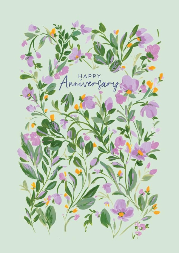 Classic Anniversary Card - For Her - Purple Flowers created by Rebecca Prinn