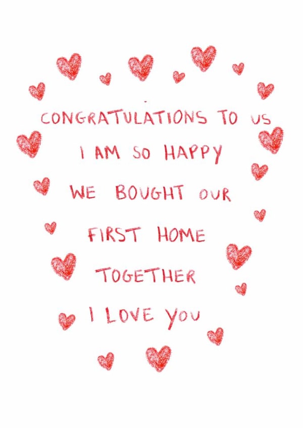 Heartfelt New Home Card - Congratulations To Us - First Home created by HCD Illustration