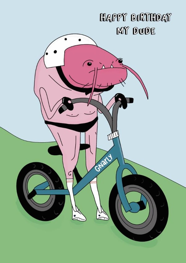 Funny Birthday Card - For Him - Shrimp created by Blessherlittleartoons by Amy