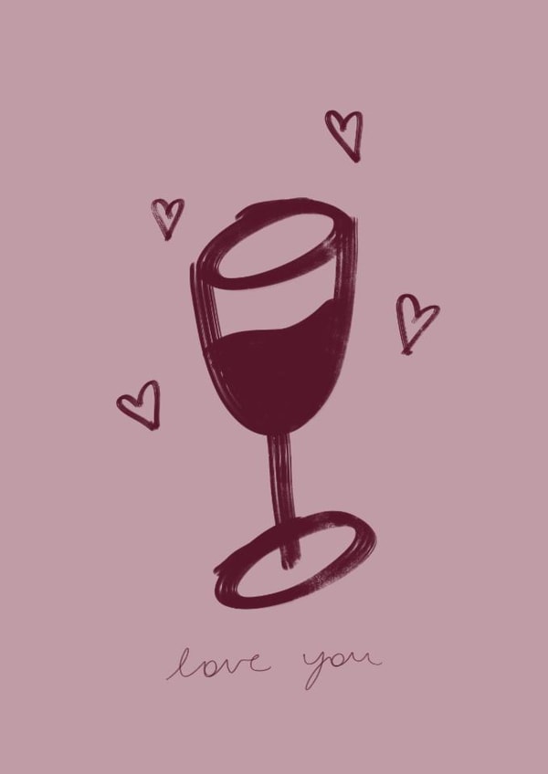 Fun Just Because/Love & Friendship Card - For Her - Wine created by BY EMMY