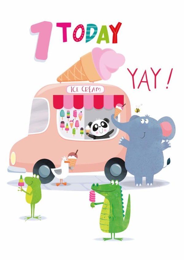Cute Birthday Card - 1st Birthday - Ice Cream Van created by Sarah Pitt