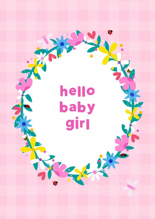 Sweet floral New Baby card - Baby Girl created by Jessica Rachel Sharp