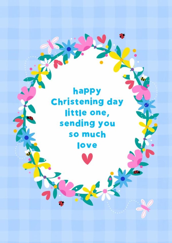 Sweet Christening card for new baby - Sending Love created by Jessica Rachel Sharp