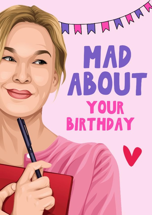 Fun Birthday Card - Bridget Jones - Mad About Your Birthday created by Artsy Gift Co