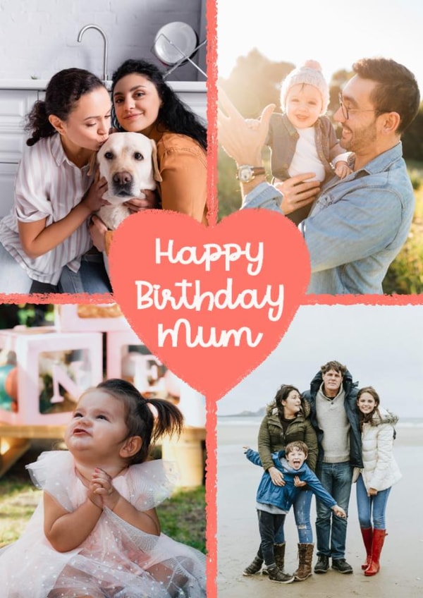 Classic Birthday Card - For Mum - Heart Photo Card created by Spark and Wild