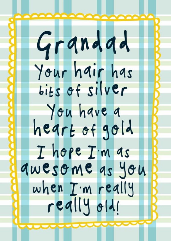 Funny Father's Day/Birthday Card - For Grandad - Poem created by Bow & Bell