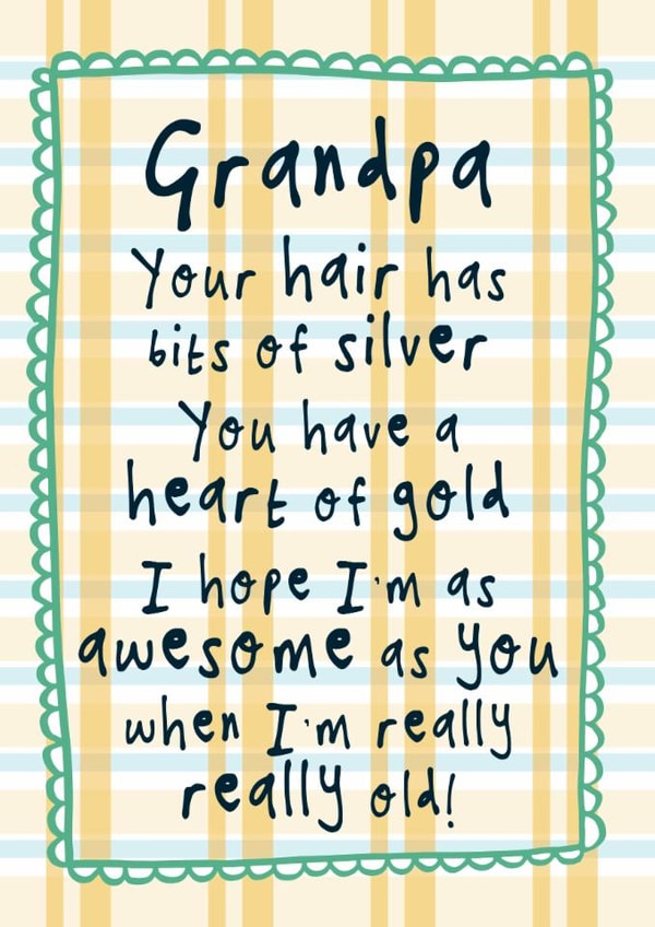 Cheeky Birthday/Father's Day Card - For Grandpa - Poem created by Bow & Bell
