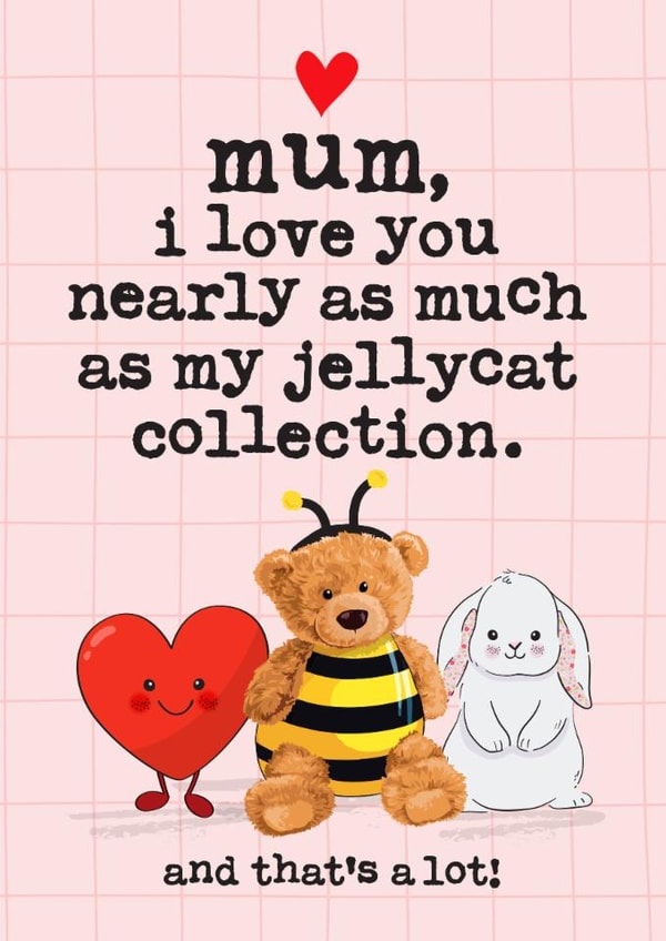 Cute Mother's Day Card - Jellycats created by Mrs Best Paper Co.