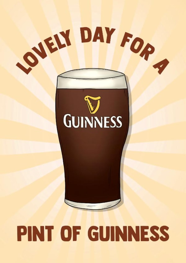 Arty Birthday Card - Lovely Day For A Guinness created by Poppy & Mabel
