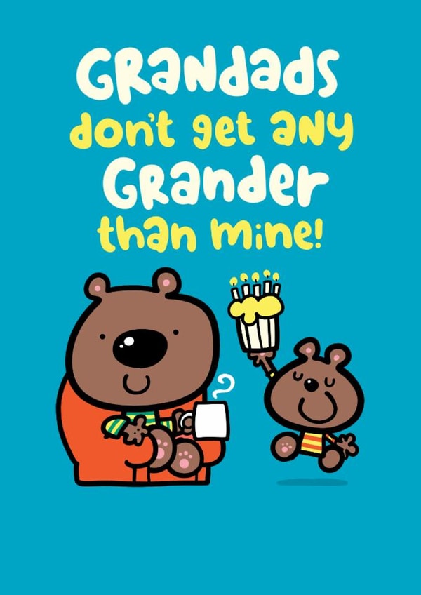 Cute Father's Day/Birthday Card - For Grandad - Bears created by Pink wink