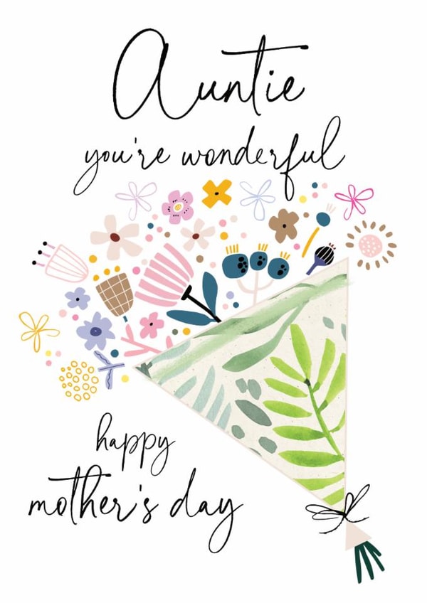 Traditional Mother's Day Card - Auntie - Floral Bouquet created by Katie Phythian Design